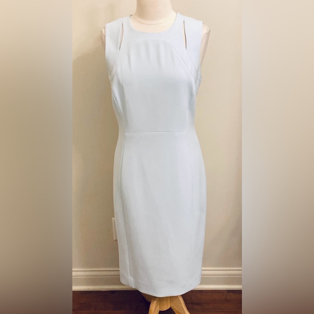 Per Se Light Blue 100% Silk SZ 10 Old Money Quiet Luxury Effortlessly Chic Dress